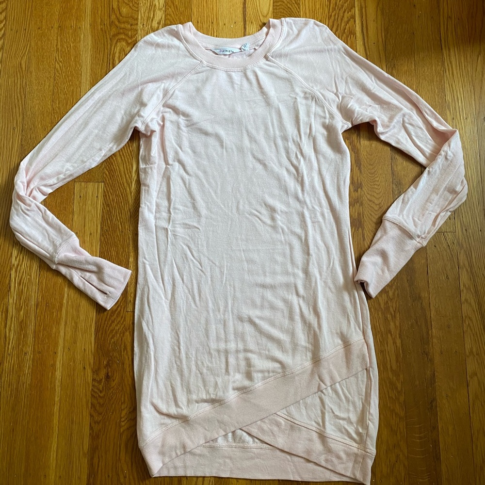 Athleta sweat shirt dress pink size XS